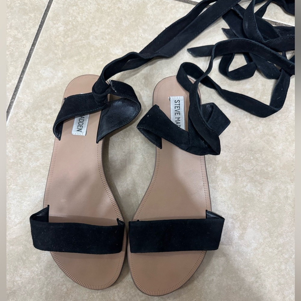 Steve Madden Black Wrap-Around Sandals